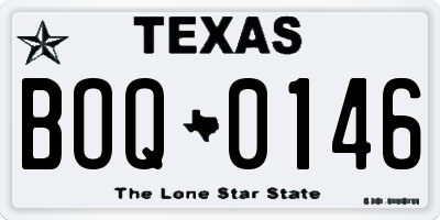TX license plate BOQ0146