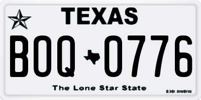 TX license plate BOQ0776
