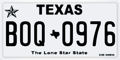 TX license plate BOQ0976