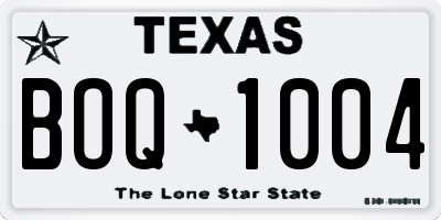 TX license plate BOQ1004