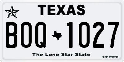 TX license plate BOQ1027