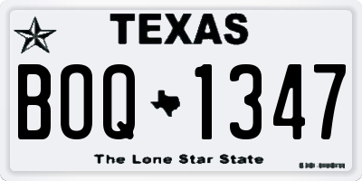TX license plate BOQ1347