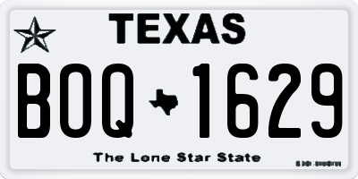 TX license plate BOQ1629