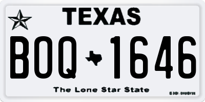 TX license plate BOQ1646