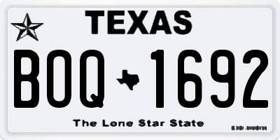 TX license plate BOQ1692