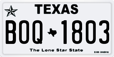 TX license plate BOQ1803