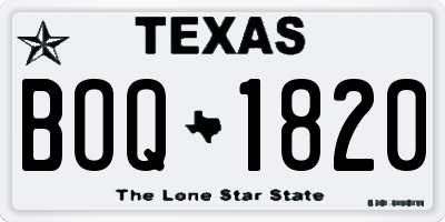 TX license plate BOQ1820
