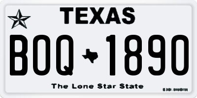 TX license plate BOQ1890