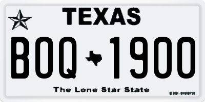 TX license plate BOQ1900