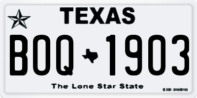 TX license plate BOQ1903