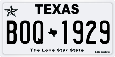 TX license plate BOQ1929