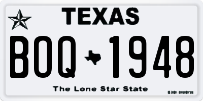 TX license plate BOQ1948