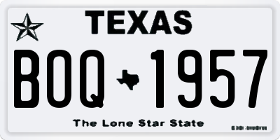 TX license plate BOQ1957