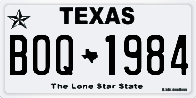 TX license plate BOQ1984