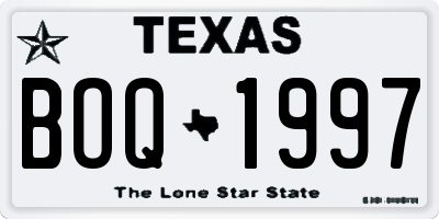 TX license plate BOQ1997