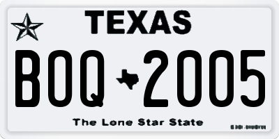 TX license plate BOQ2005