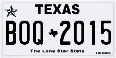 TX license plate BOQ2015