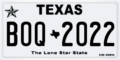 TX license plate BOQ2022