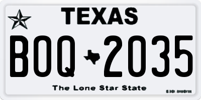 TX license plate BOQ2035