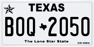 TX license plate BOQ2050