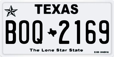 TX license plate BOQ2169