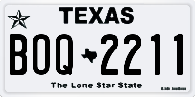 TX license plate BOQ2211