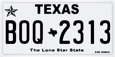 TX license plate BOQ2313