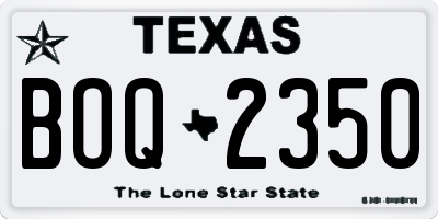 TX license plate BOQ2350