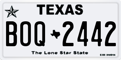 TX license plate BOQ2442