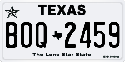 TX license plate BOQ2459