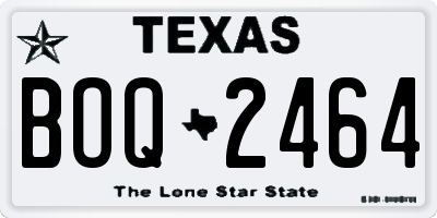 TX license plate BOQ2464