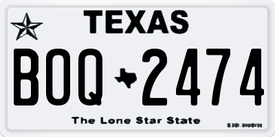 TX license plate BOQ2474