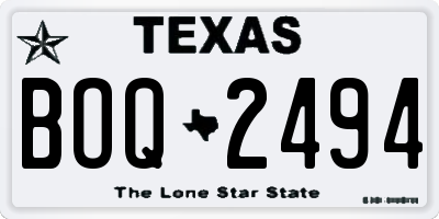 TX license plate BOQ2494