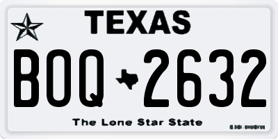 TX license plate BOQ2632