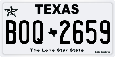 TX license plate BOQ2659
