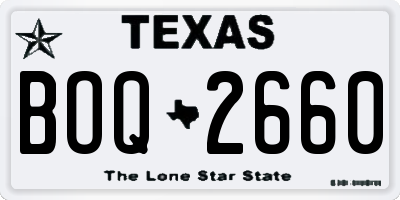 TX license plate BOQ2660