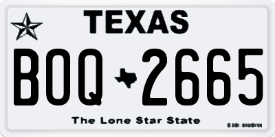 TX license plate BOQ2665