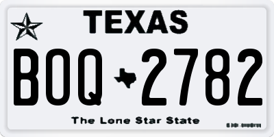 TX license plate BOQ2782