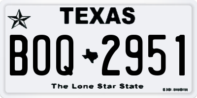 TX license plate BOQ2951