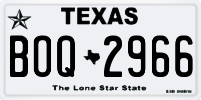 TX license plate BOQ2966