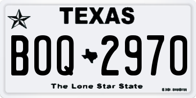TX license plate BOQ2970