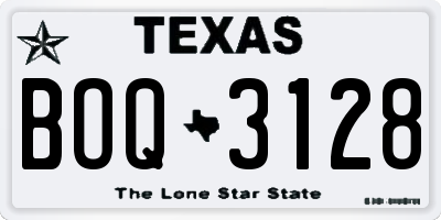 TX license plate BOQ3128