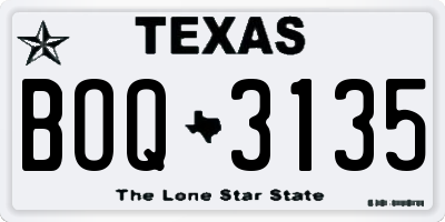 TX license plate BOQ3135
