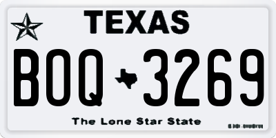 TX license plate BOQ3269
