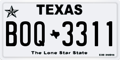 TX license plate BOQ3311
