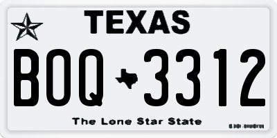 TX license plate BOQ3312