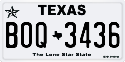 TX license plate BOQ3436