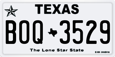 TX license plate BOQ3529