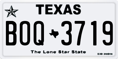 TX license plate BOQ3719
