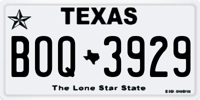 TX license plate BOQ3929